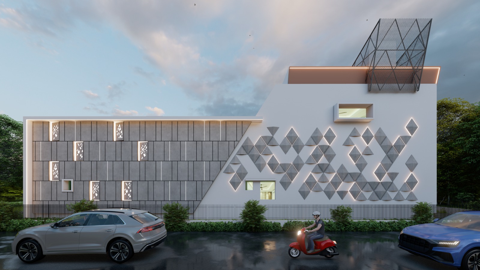 Modern villa facade and design detail by Conceptecture Architecture